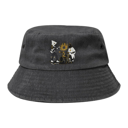 Street Angine De Poitrine Wearing Faces Band Bucket Hat