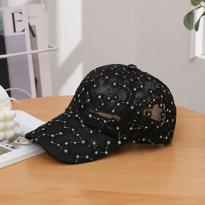 Lace Sunshade Casual Hollowed-Out Flower Baseball Cap