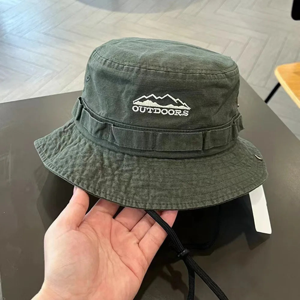 Fashion Mountain Range Embroidery Fisherman Hat