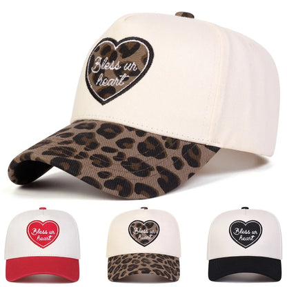 Unisex Bless Ur Heart Letter Embroidery Baseball Caps Spring Autumn