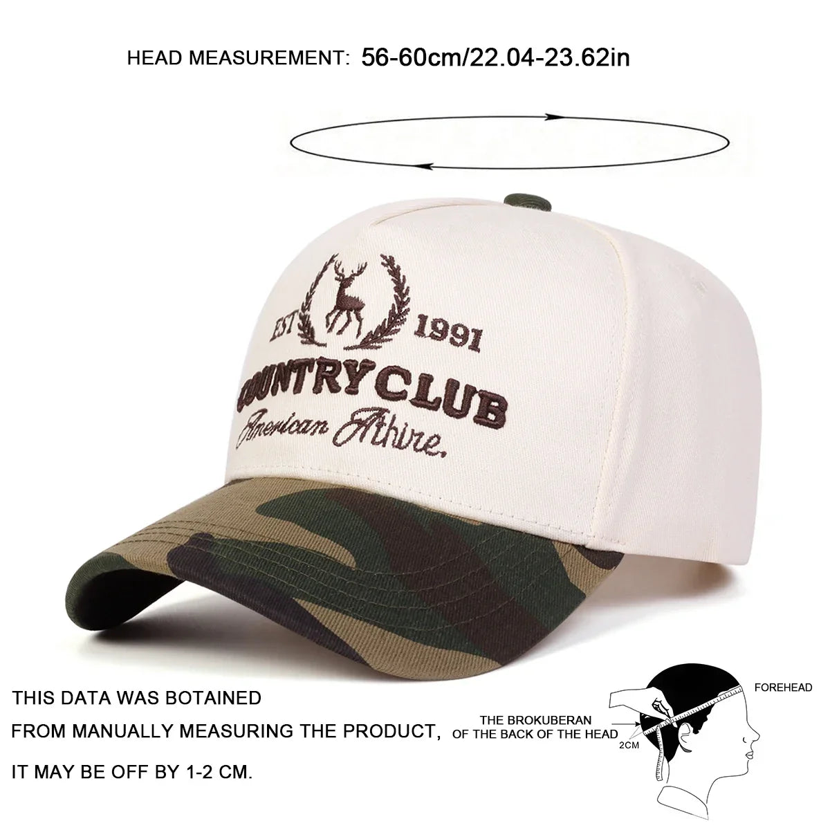 Unisex Country Club Letter Embroidery Baseball Caps Spring Autumn
