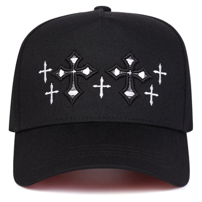 Unisex Double Cross Embroidery Baseball Caps Outdoor Adjustable Casual Hats Sunscreen Hat Sports Cap