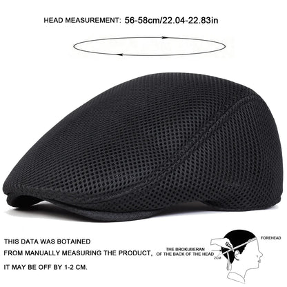 Men Mesh Breathability Newsboy Caps British Painters Hats