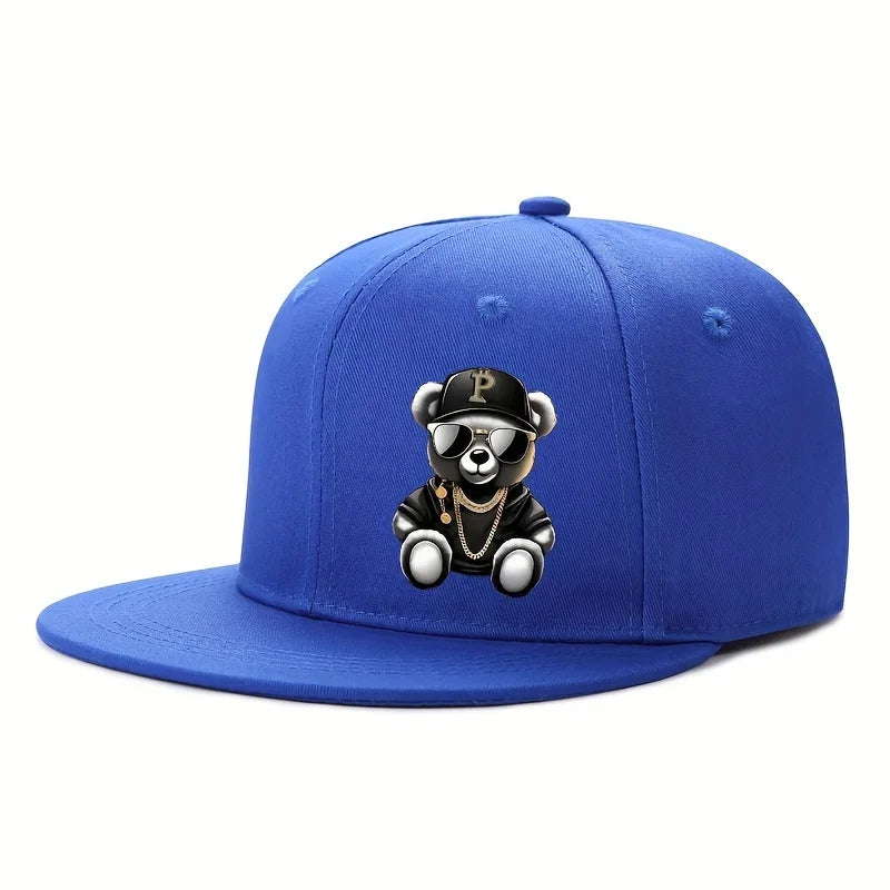 Cartoon Bear Printed Hip Hop Baseball Cap for Men and Women