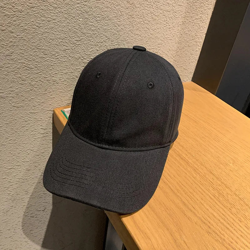 Soft Top Versatile Duckbill Cap Casual Men's Curved Brim Sports Hat American Solid Color Baseball Cap Women's Spring and Summer