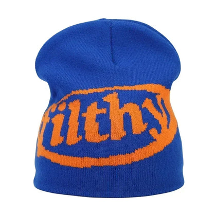 Y2K Letter Knitted Winter Autumn Beanie Cap Men Women