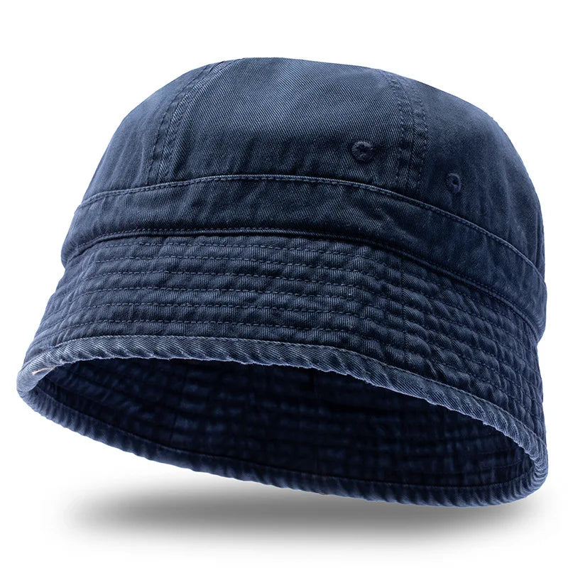 Washed Cotton Bucket Hats Packable Summer Outdoor Cap
