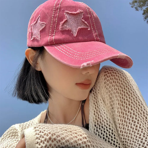 Retro Hole Baseball Cap For Women
