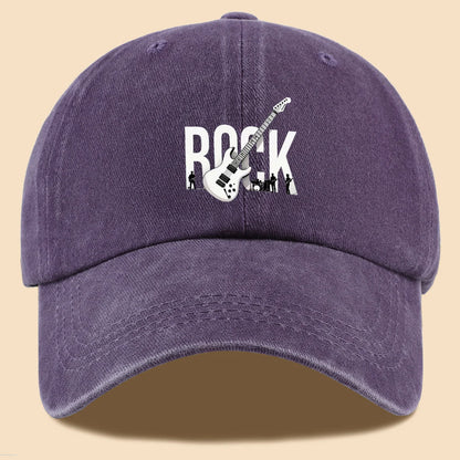 Rock Theme Electric Guitar Print Baseball Cap