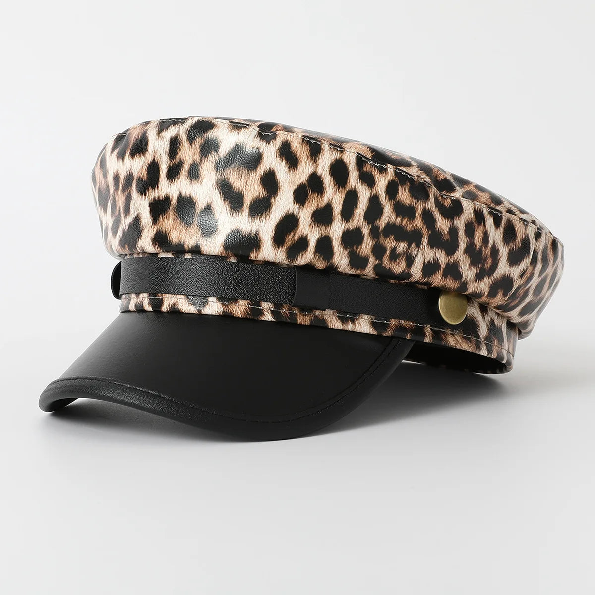 Vintage Leopard Print Berets For Women Fashion Y2k Flat Army Cap Salor Hat
