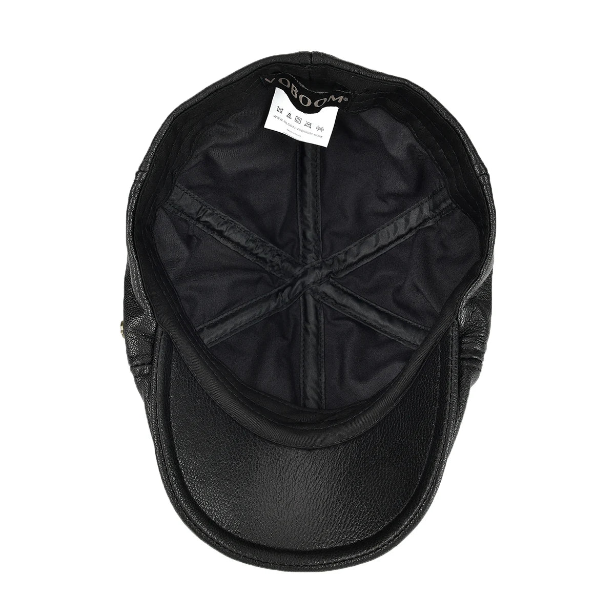 Lambskin Leather Ivy Newsboy Caps 6 Panel Cabbie Beret Hat