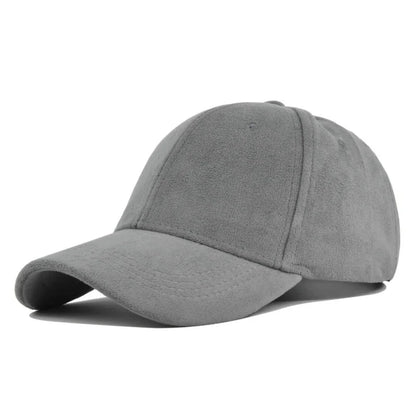 Fashion False Suede Baseball Caps For Men Women Autumn Winter Solid Retro Unisex  Adjustable Sun Caps