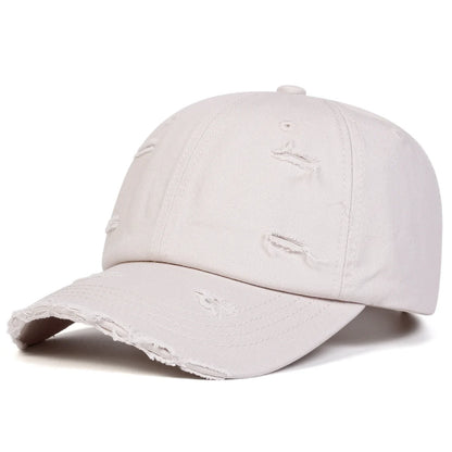 Unisex Ripped Denim Washed Baseball Caps Spring Autumn