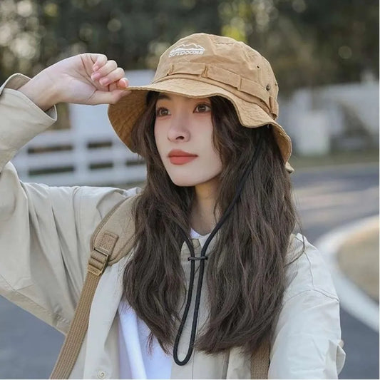 Fashion Mountain Range Embroidery Fisherman Hat