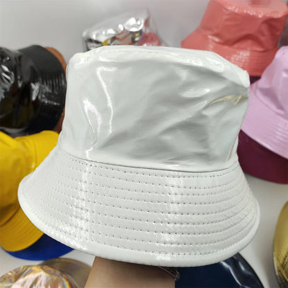 Colorful Shiny Leather Two Sided Fisherman Hat Women's and Men's