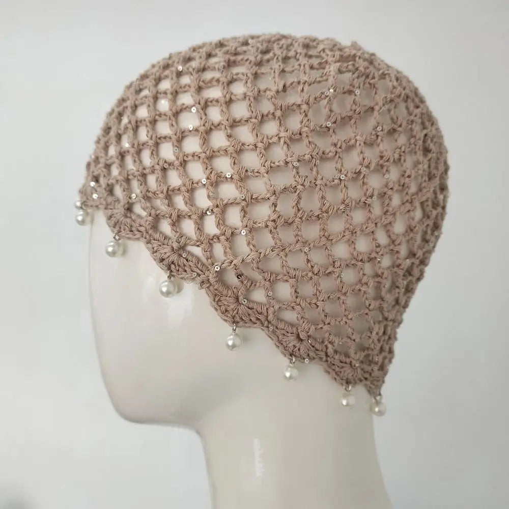 Fashion Hollowed Out Woven Pullover Hats Crochet Breathable Beret Cap