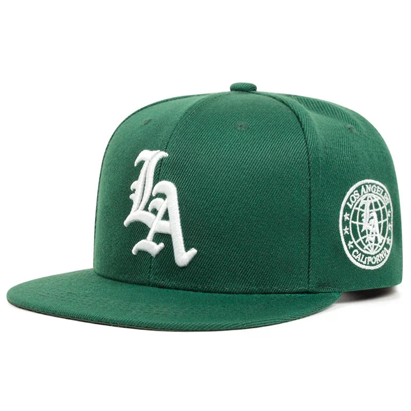 New Los Ange Earth Letter Embroidered Cotton Flat Edge Hat Baseball Hat Sunshade Hat Outdoor HipHop Hat