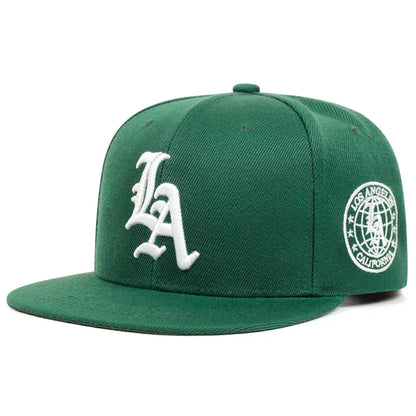 New Los Ange Earth Letter Embroidered Cotton Flat Edge Hat Baseball Hat Sunshade Hat Outdoor HipHop Hat