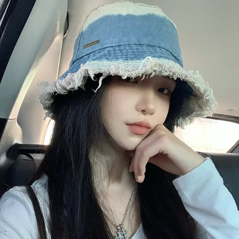 Women Japanese Big Head Retro Basin Cap
