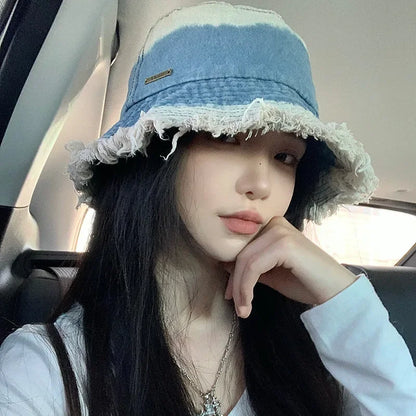 Women Japanese Big Head Retro Basin Cap