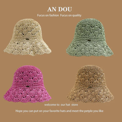 Japanese Spring/Summer Solid Color Lace Show Face Small Bucket Hat