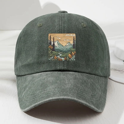 Baseball Cap, Landscape Print, Retro Men's and Women's