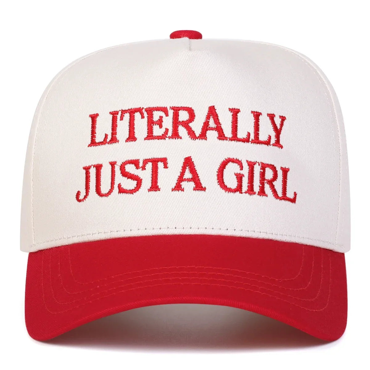 Unisex Literally Jsut A Girl Embroidery Baseball Caps Spring Autumn