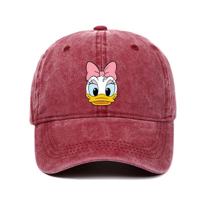 Unisex Vintage Washed Mickey Minnie Print Baseball Cap for Men Women
