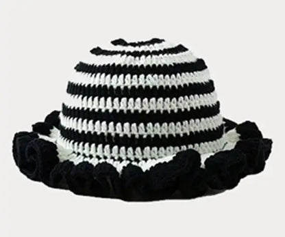 Solid Color Hand Knitted Knit Hat In Bohemian Style With Hollowed Out