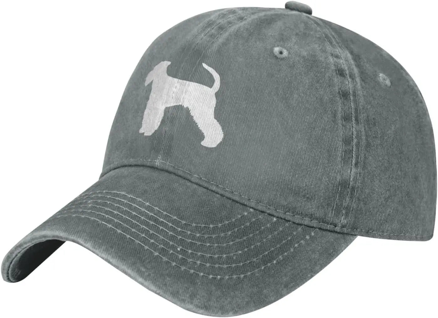 Bedlington Terrier Dog Silhouette Cotton Baseball Cap Low Profile Casual Dad Hat Unisex
