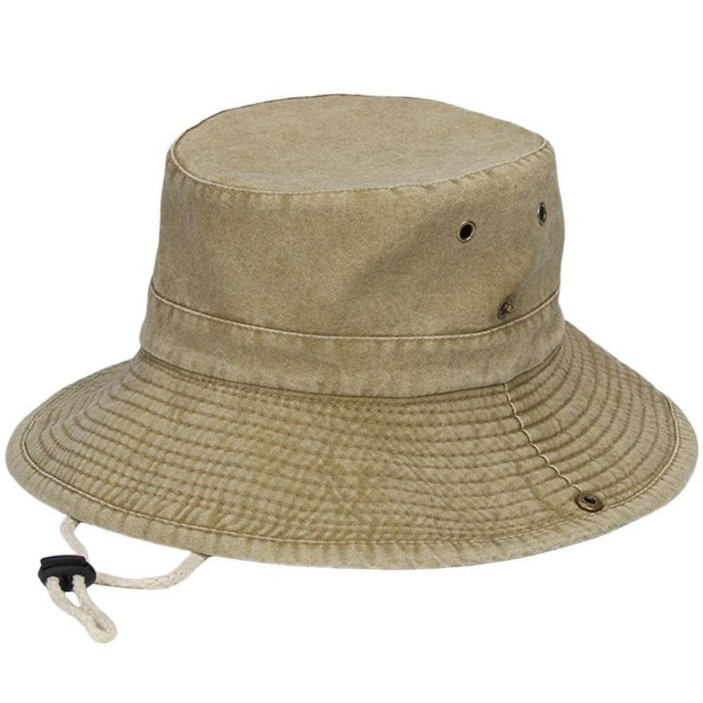 Dad Summer Outdoor Fishing Sun Cap Women Beach Wide Bucket Hat Male Camping