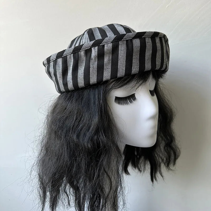 Japanese Korean Style Stripe Bucket Hat