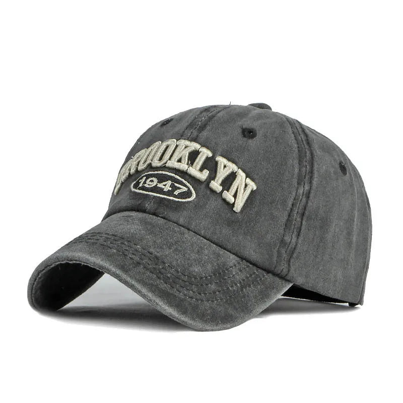 New York Washed Cotton Cap For Men Women