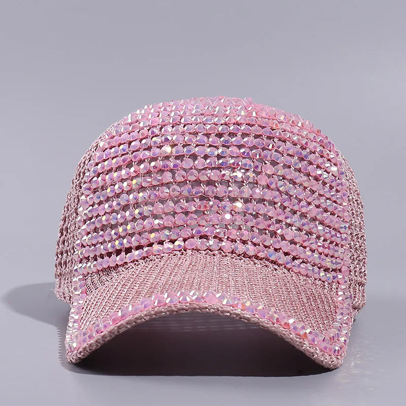 New Mesh Rhinestone Baseball Cap For Women Men