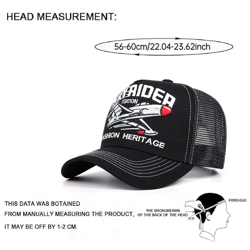 Creative Mesh Hat Skyrider Aircraft Embroidery Baseball Hat