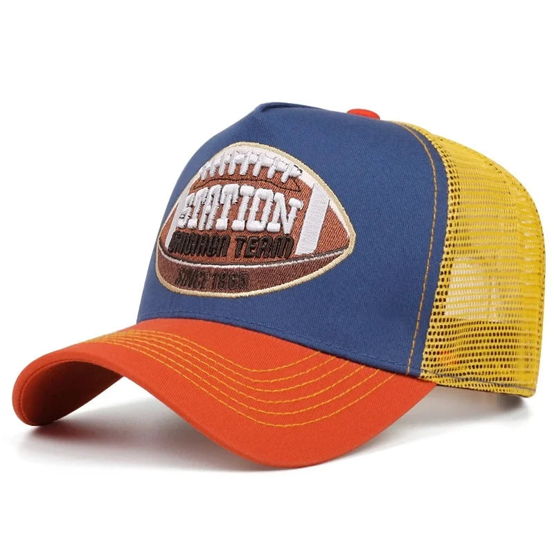 Unisex Baseball Cap Classic Station Letter Pattern Mesh Cap Men And Women