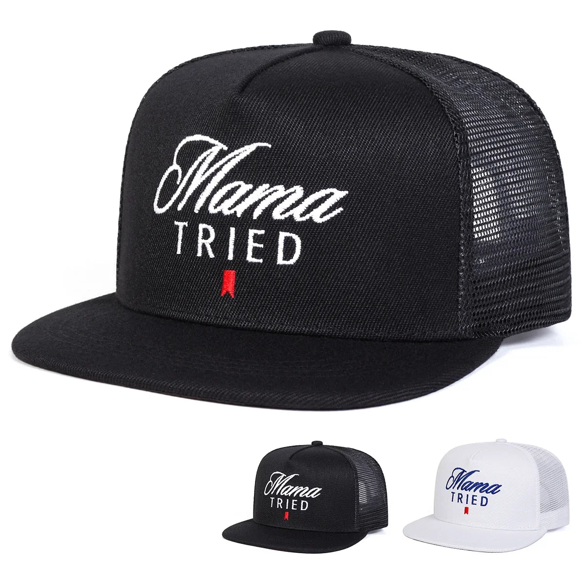 Unisex Mama Tried Letter Embroidery Hip-hop Net Hat Spring Summer