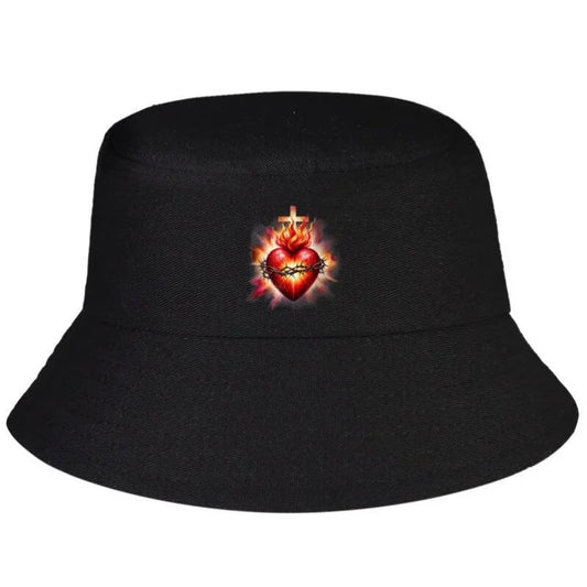Sacred Heart of Jesus Catholic Devotion Faith Bucket Hat Men Women