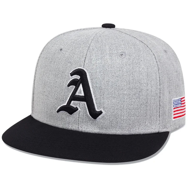 Unisex Gothic A Letter American Flag Embroidery Hip-Hop Hats