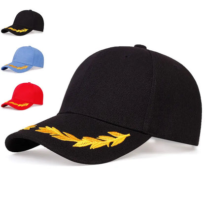 Unisex Wheat Ear Embroidery Baseball Caps Spring and Autumn