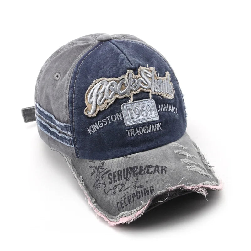 New Washed Fabric Trendy Distressed 1969 Baseball Cap