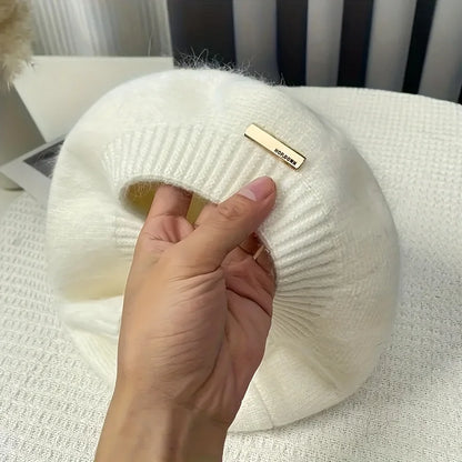 Women's Fashion Beret, Solid Color, Breathable & Elastic