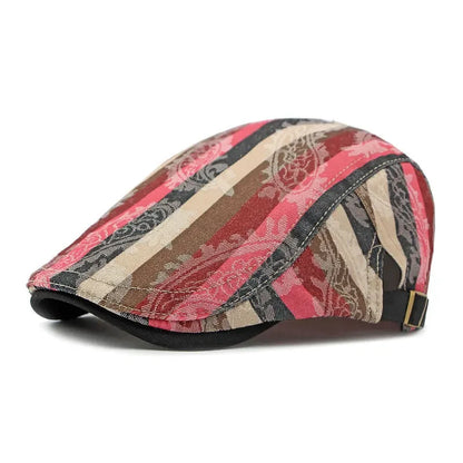 Spring Cotton Print Newsboy Caps Flat Peaked Cap Men And Women