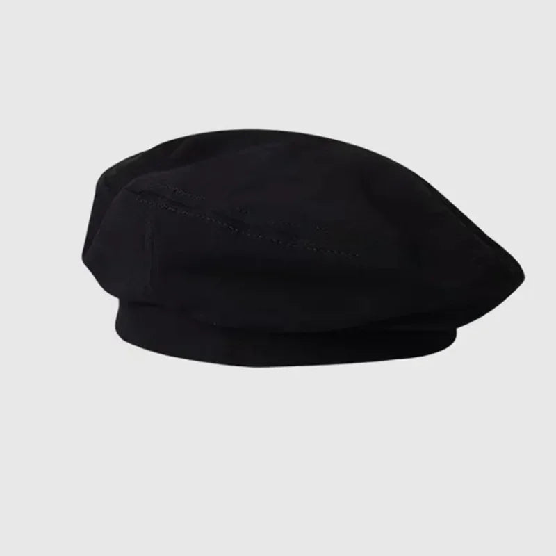 Cotton Women Winter Hats Vintage French Plaid Top Military Cap