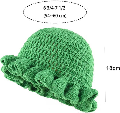 Solid Color Hand Knitted Knit Hat In Bohemian Style With Hollowed Out