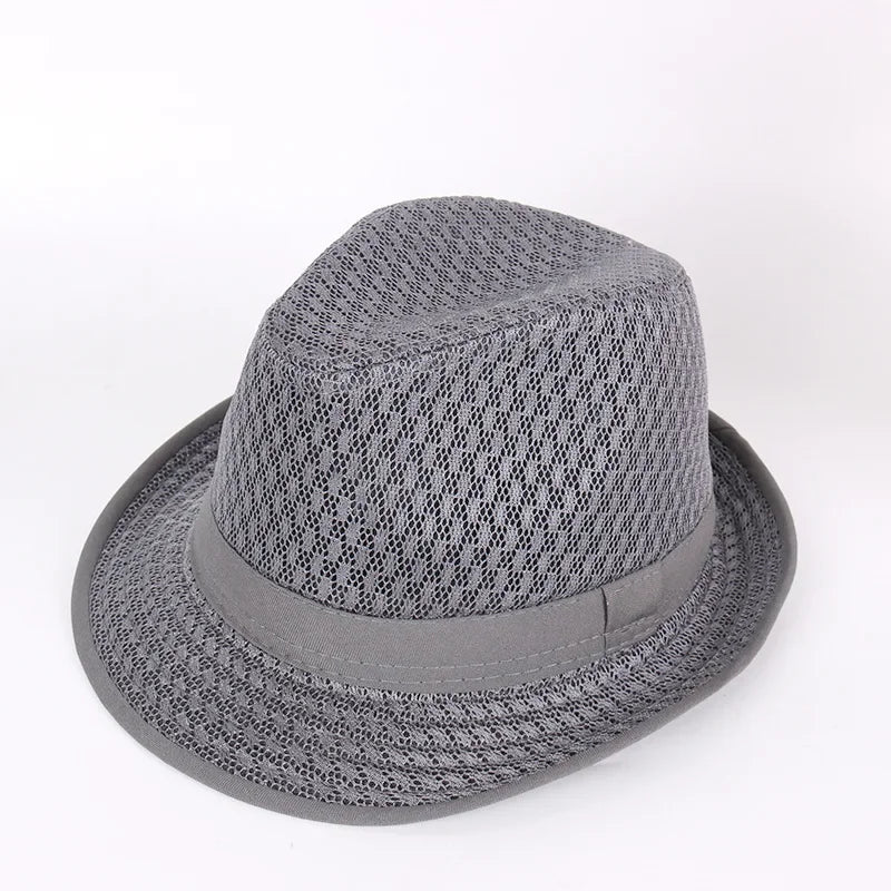 Men's & Women's Straw Breathable Jazz Hat Mesh Summer Sun Hat