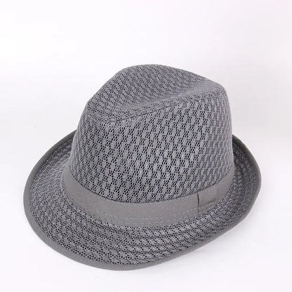 Men's & Women's Straw Breathable Jazz Hat Mesh Summer Sun Hat