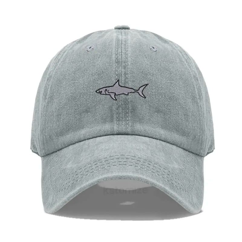 Shark Embroidery Baseball Cap For Men Women