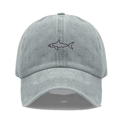 Shark Embroidery Baseball Cap For Men Women