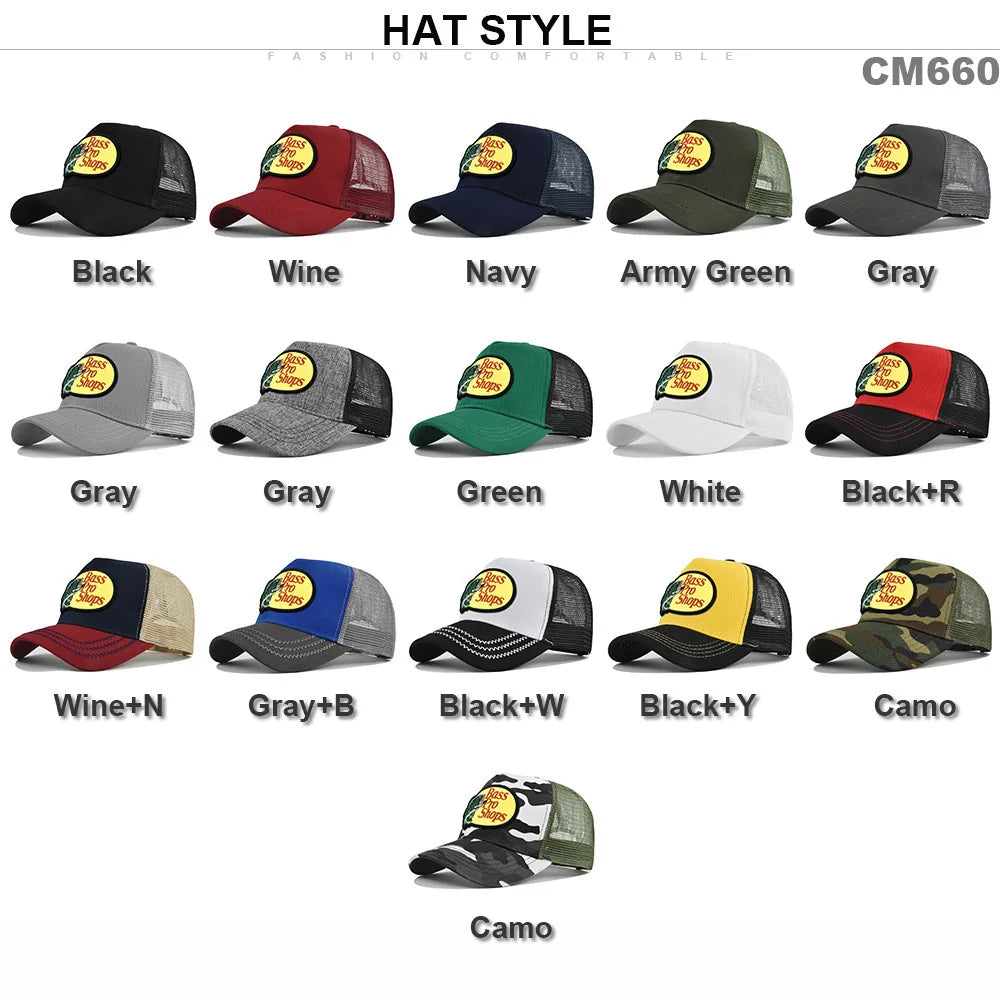 Bass Football Baseball Caps Men and Women
